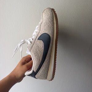 Nike Suede Runner Sneakers - Beige Upper with Black Swoosh